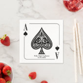 スペードのエースのトランプ, ポーカー, カジノの夜 スタンダードカクテルナプキン (インサイチュ)