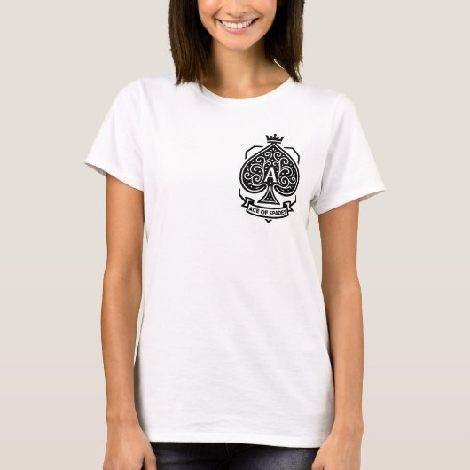 スペードのエースの紋章 - 王冠と透かし彫り Tシャツ (正面)
