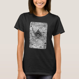 スペードのエースカードコスチューム遊ハロウィーンのトランプのポーカー Tシャツ