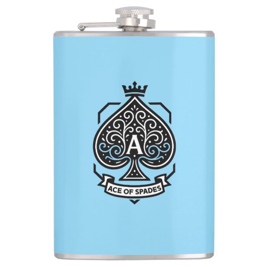 スペードのエースクレスト – Crown Filigree フラスク (正面)