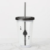 スペードのエース白黒遊カード アクリルタンブラー (正面)