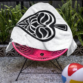 スペードのエース白黒遊カード ビーチタオル