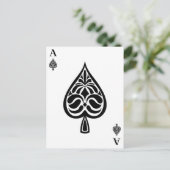 スペードのエース白黒遊カード ポストカード (スタンド正面)