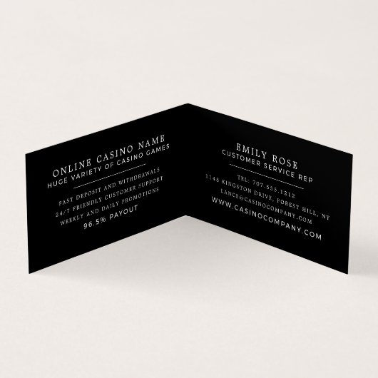 スペードのエース、カジノマネージャー詳細 名刺 (内部)