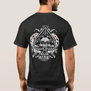 スペードのエース スカル プレイカード ギャンブラー Tシャツ