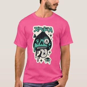 スペードのエース — ドリップスカル カタカナ Tシャツ