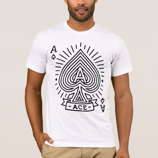 スペードのエース - モノライン サンバースト エンブレム Tシャツ (正面)
