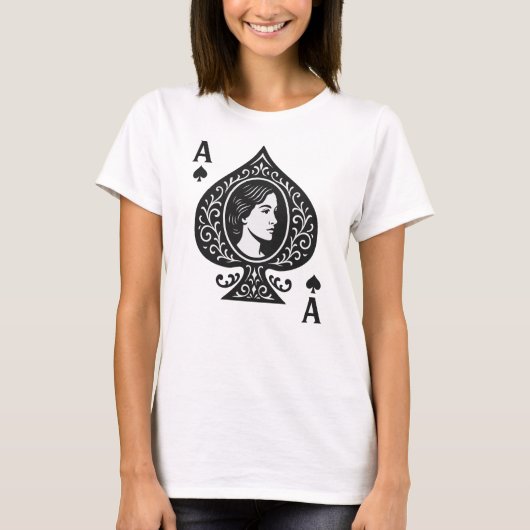 スペードのエース — レディカメオ透かしエンブレム Tシャツ (正面)