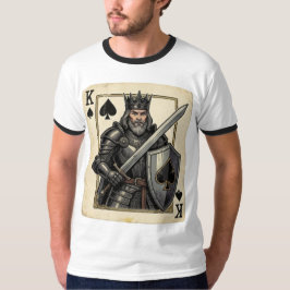 スペードのキング - 剣を持つダークアーマードキング Tシャツ
