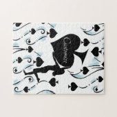 スペードのクイーンホールディングブラックエースサンダー_コーブ ジグソーパズル (横)