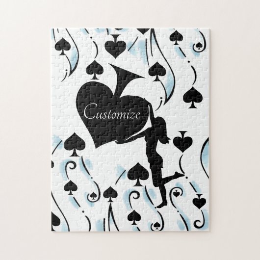 スペードのクイーンホールディングブラックエースサンダー_コーブ ジグソーパズル (縦)