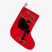 スペードのクイーンホールディングブラックエースサンダー_コーブ スモールクリスマスストッキング (正面 (吊り時))