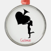 スペードのクイーンホールディングブラックエースサンダー_コーブ メタルオーナメント (正面)