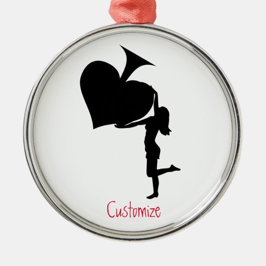 スペードのクイーンホールディングブラックエースサンダー_コーブ メタルオーナメント (正面)