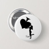 スペードのクイーンホールディングブラックエースサンダー_コーブ 缶バッジ (正面&裏面)