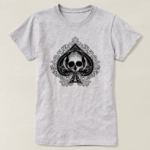 スペードのスカルのエース Tシャツ