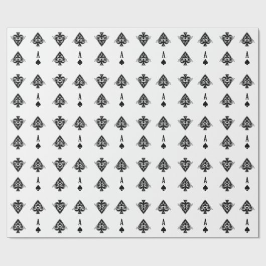 スペードのトランプのポーカーのエース ラッピングペーパー (フラット)