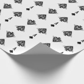 スペードのトランプのポーカーのエース ラッピングペーパー (角)