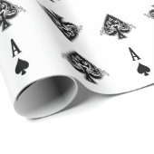 スペードのトランプのポーカーのエース ラッピングペーパー (ロールコーナー)