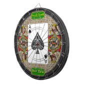 スペードのトランプのポーカーのパーソナライズなエース ダーツボード (正面右)