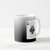 スペードのトランプのポーカーカードのエース: コーヒーマグカップ (正面右)