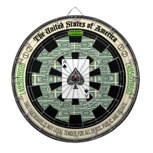 スペードのトランプのポーカー部屋のエース ダーツボード