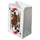 スペードのメリークリスマスの女王-あなたのイメージを加えて下さい ミディアムペーパーバッグ (裏面アングル)
