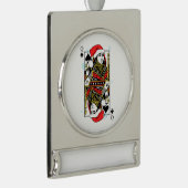 スペードのメリークリスマスの女王 シルバープレートバナーオーナメント (右)