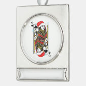 スペードのメリークリスマスの女王 シルバープレートバナーオーナメント (左)