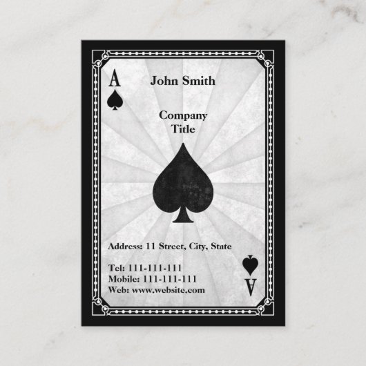 スペードのヴィンテージのエース 名刺 (正面)