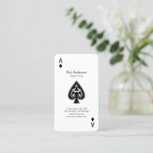 スペードの名刺のエース 名刺 (スタンド正面)