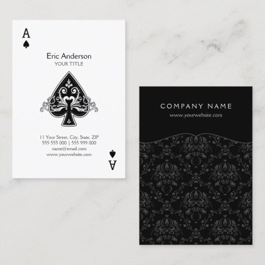 スペードの名刺のエース 名刺 (正面/裏面)