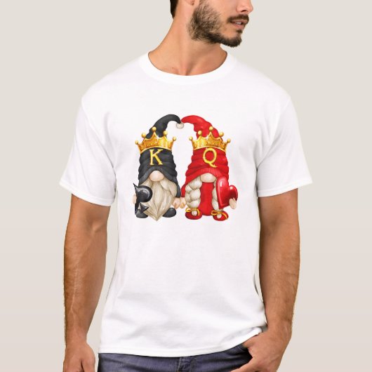 スペードの王とガールとハートのおもしろい女王 Tシャツ (正面)