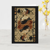 スペードの空白のなカードの女王 カード (黄色い花)