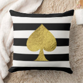 スペードの金ゴールドホイルのエース クッション (ブランケット)