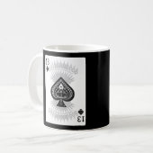 スペードの13: トランプのポーカーカード: コーヒー・マグ: ブラックジャック コーヒーマグカップ (正面左)