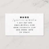 スペードエレガントシンボルロゴカジノトランプのポーカーナイトゲーム 名刺 (裏面)