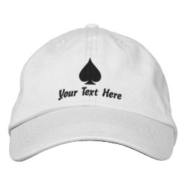 スペードカスタムのトランプのポーカー選手のための帽子のエース 刺繍入りキャップ