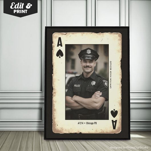 スペードカスタムの警察官ギフトウォールアート、エース ポスター