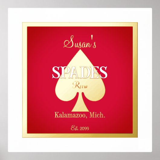 スペードカードゲームルームフォイルアクセント 箔ポスター (正面)