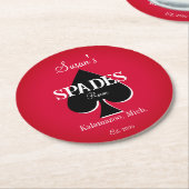 スペードカードゲームルームラウンド紙コースター ラウンドペーパーコースター (アングル)