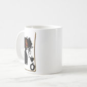 スペードクイーンカードアフロアメリカブラックヒストリーモント コーヒーマグカップ (正面左)