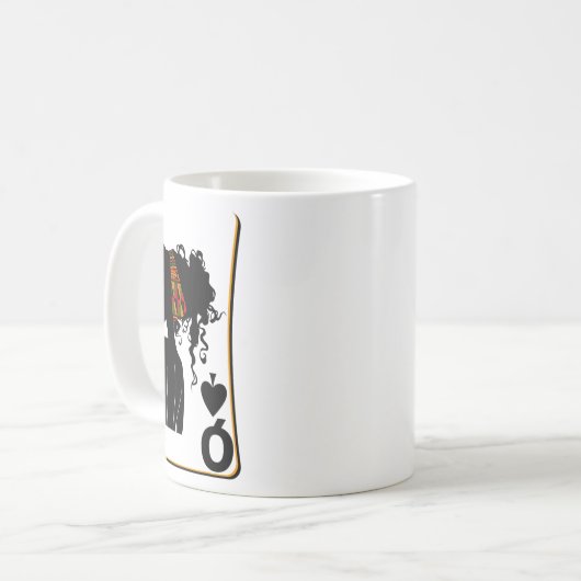 スペードクイーンカードアフロアメリカブラックヒストリーモント コーヒーマグカップ (正面左)