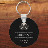 スペードシエレガントンボルメンズトランプのポーカークラブカジノ&ネーム キーホルダー (正面)