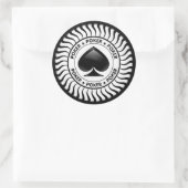 スペードトランプのポーカーチップ ラウンドシール (バッグ)