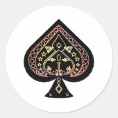 スペード記号:オレンジと赤: ラウンドシール (正面)