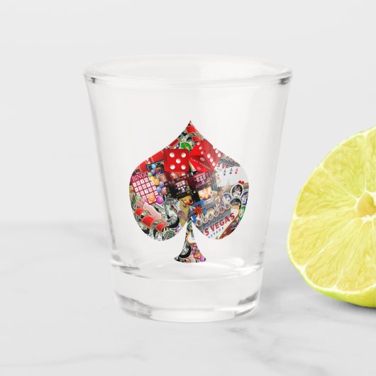 スペード遊のカードの形*ギャンブラー喜び ショットグラス (正面)