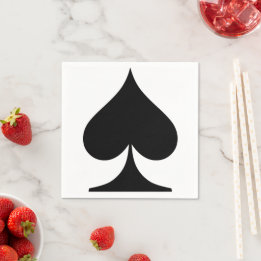スペード遊の黒い記号 スタンダードカクテルナプキン