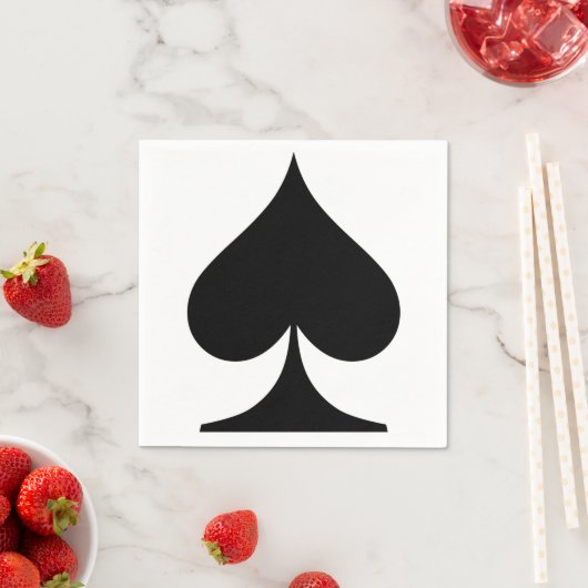 スペード遊の黒い記号 スタンダードカクテルナプキン (インサイチュ)