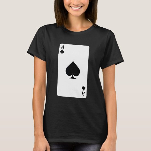 スペード遊カードのAceカード Tシャツ (正面)